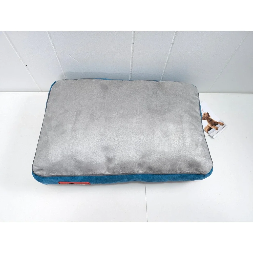 Brindle Shredded Memory Foam Pet Bed Blue Grey Orthopedic 17x11x3 Small Dog Cat